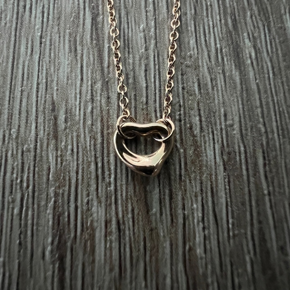 Tiffany & Co. Gold Heart Necklace with Silver Accents - Picture 2 of 10